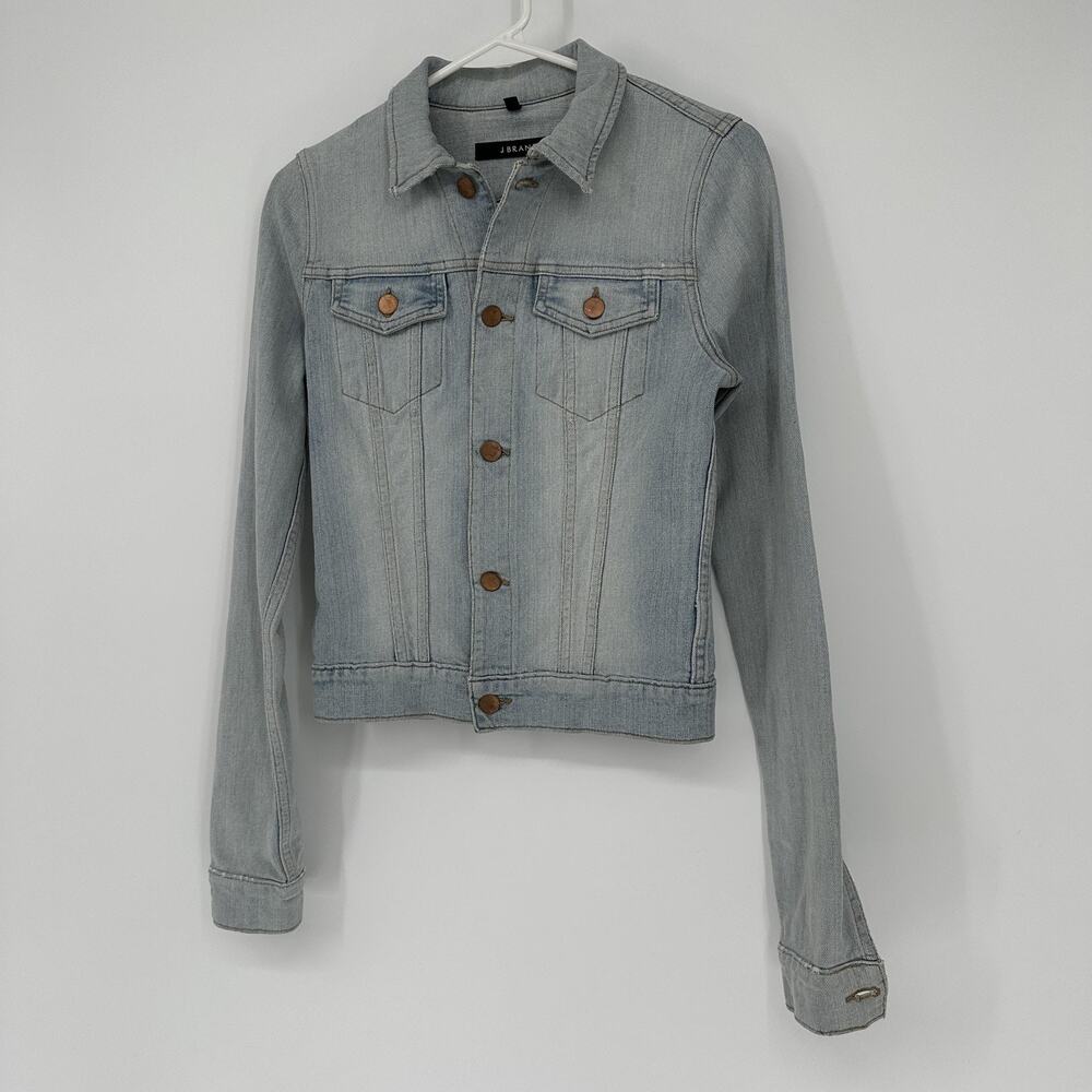 J Brand Jacket Womens XS Denim Atomic Stretch Button Up Distressed 40503225 - Picture 3 of 13